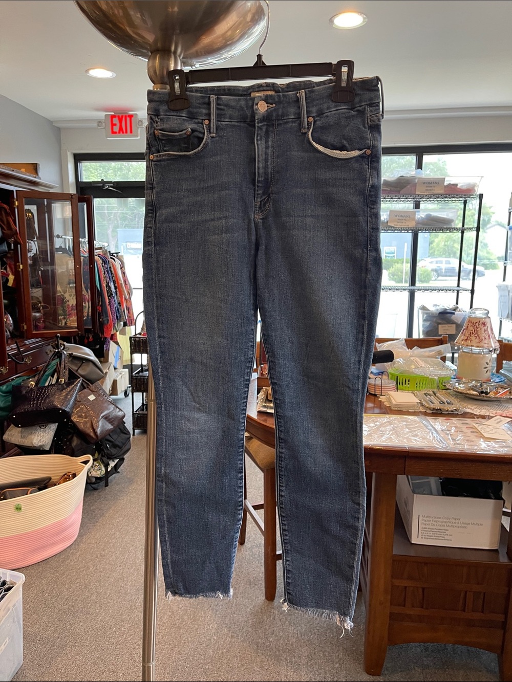 MOTHER Jeans Size 29 The Looker Ankle Fray Mid Rise Skinny Leg